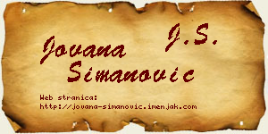 Jovana Simanović vizit kartica
